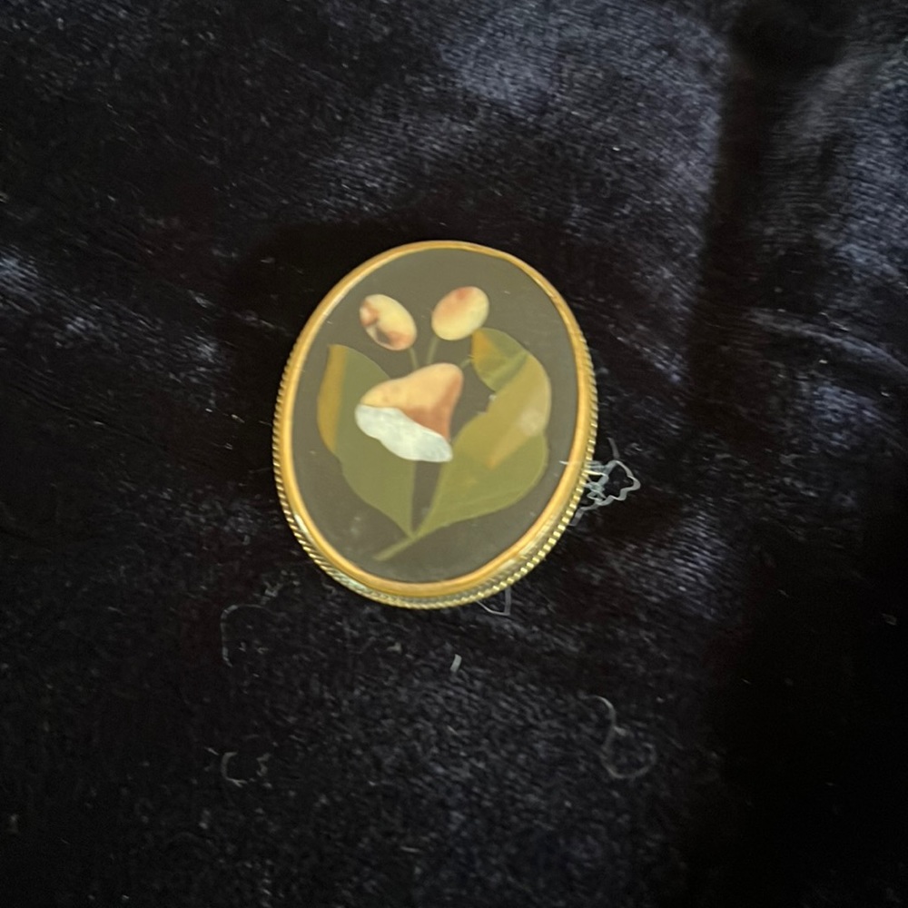 Vintage Pietre Dura Brooch